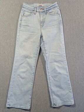 Levi's High Waisted Crop Flare Jeans Women's 25 X 27 Light Wash Blue